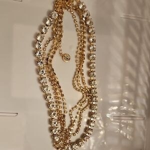 Elegant Gold and Silver Necklace 15"-17"